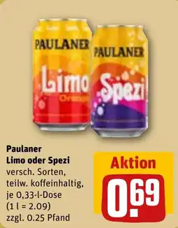 REWE Paulaner Limo oder Spezi Angebot