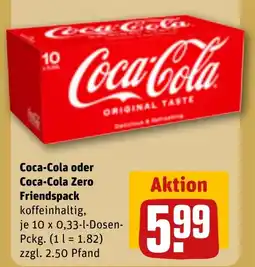 REWE Coca-Cola oder Coca-Cola Zero Friendspack Angebot