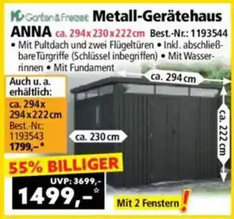 Norma Garten & Freizeit Metall-Gerätehaus ANNA Angebot