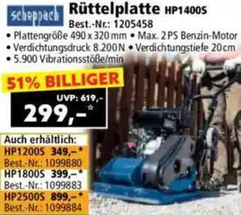 Norma Scheppach Rüttelplatte HP1400S Angebot