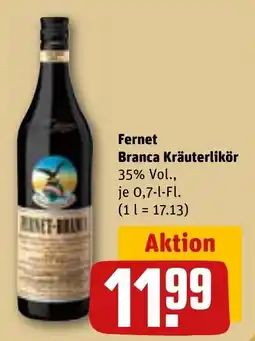 REWE Fernet Branca Kräuterlikör 35% Vol., Angebot