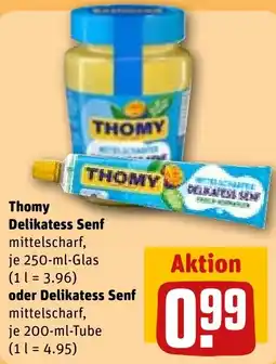 REWE Thomy Delikatess Senf mittelscharf oder Delikatess Senf Angebot
