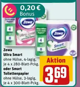 REWE Zewa Ultra Smart oder Smart Toilettenpapier ohne Hülse Angebot