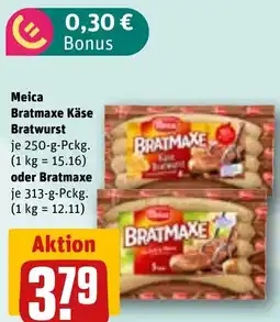 REWE Meica Bratmaxe Käse Bratwurst oder Bratmaxe Angebot
