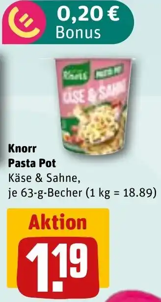 REWE Knorr Pasta Pot Angebot