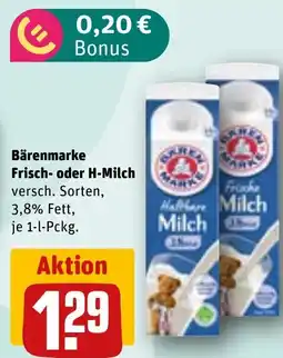 REWE Bärenmarke Frisch- oder H-Milch Angebot