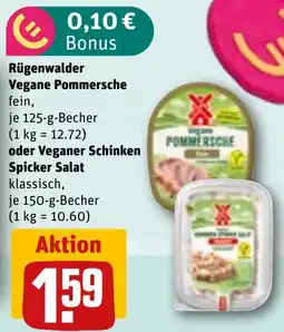 REWE Rügenwalder Vegane Pommersche oder Veganer Schinken Spicker Salat Angebot