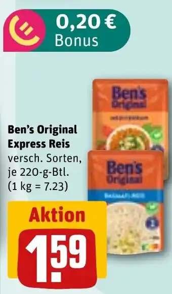 REWE Ben's Original Express Reis Angebot