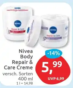 Budni Nivea Body Repair & Care Creme Angebot
