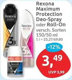 Budni Rexona Maximum Protection Deo-Spray oder Roll-On Angebot