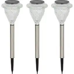 toom Baumarkt toom LED-Solar-Fackel-Set Edelstahl/Glas 44 cm, 3er-Set Angebot