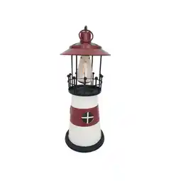 toom Baumarkt toom Solar-Dekoleuchte 'Leuchtturm' weiß/rot 18 x 46 cm Angebot