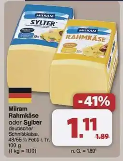 Famila Nord Ost Milram Rahmkäse oder Sylter Angebot