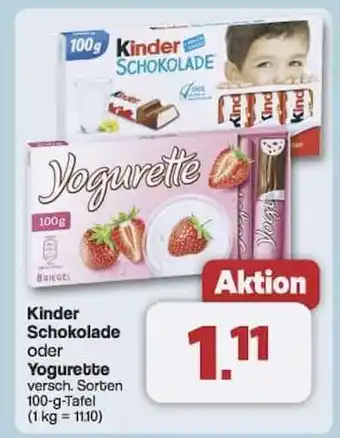 Famila Nord Ost KINDER Schokolade oder YOGURETTE Angebot