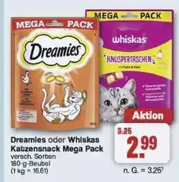 Famila Nord Ost Dreamies oder Whiskas Katzensnack Mega Pack Angebot