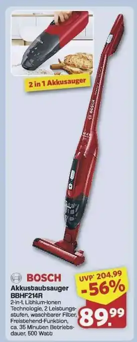 Famila Nord Ost BOSCH Akkusauger BBHF214R Angebot