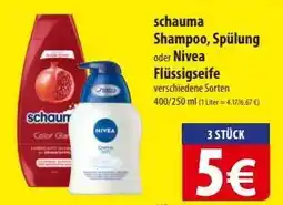 Famila Nord Ost schauma Shampoo, Spülung oder Nivea Flüssigseife Angebot