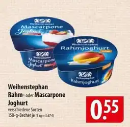 Famila Nord Ost Weihenstephan Rahm oder Mascarpone Joghurt Angebot