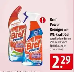 Famila Nord Ost BREF POWER Reiniger oder WC-Kraft-Gel Angebot