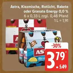 Edeka Astra, Kiezmische, Rotlicht, Rakete oder Granate Energy 0,0% Angebot