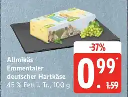 Edeka Allmikäs Emmentaler deutscher Hartkäse Angebot