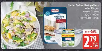 Edeka Nadler Sahne Heringsfilets oder Matjes Angebot