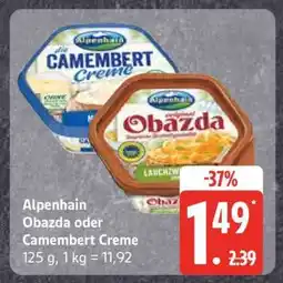 Edeka Alpenhain Obazda oder Camembert Creme Angebot