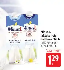 Edeka Minus L laktosefreie haltbare Milch Angebot