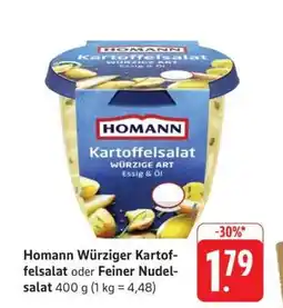 Edeka Homann Würziger Kartoffelsalat oder Feiner Nudelsalat Angebot