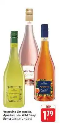 Edeka Vescovino Limoncello, Aperitivo oder Wild Berry Spritz Angebot