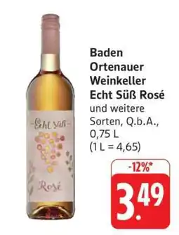 Edeka Baden Ortenauer Weinkeller Echt Süß Rosé Angebot