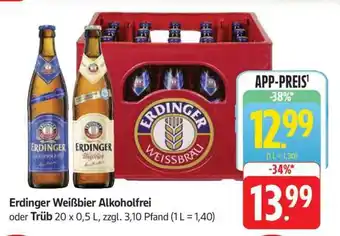 Edeka Erdinger Weißbier Alkoholfrei oder Trüb Angebot