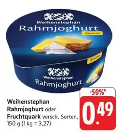 Edeka Weihenstephan Rahmjoghurt oder Fruchtquark Angebot