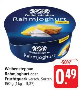 Edeka Weihenstephan Rahmjoghurt oder Fruchtquark Angebot