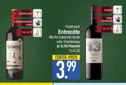 Edeka Frankreich Entrecôte Merlot Cabernet Syrah oder Chardonnay Angebot