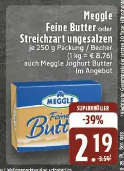 Edeka Meggle Feine Butter oder Streichzart ungesalzen Angebot