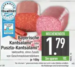 Edeka Bayerische Kantsalami oder Puszta-Kantsalami Angebot