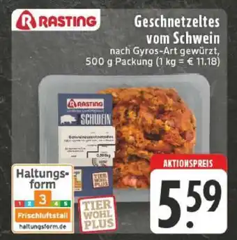 Edeka Rasting Geschnetzeltes vom Schwein Angebot