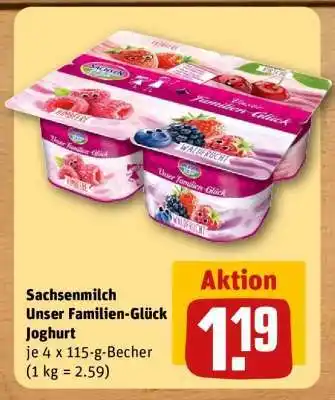 REWE SACHSENMILCH Unser Familien-Glück Joghurt Angebot