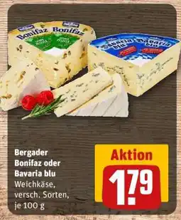 REWE Bergader Bonifaz oder Bavaria blu Angebot