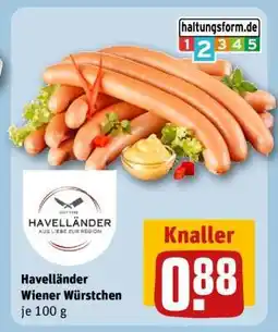 REWE Havelländer Wiener Würstchen Angebot