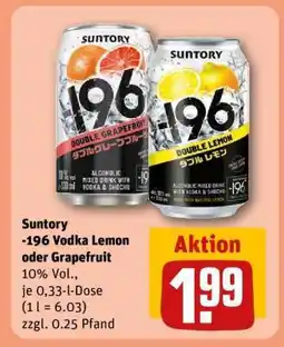 REWE Suntory -196 Vodka Lemon oder Grapefruit Angebot