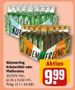 REWE Kümmerling Kräuterlikör oder Pfefferminz Angebot