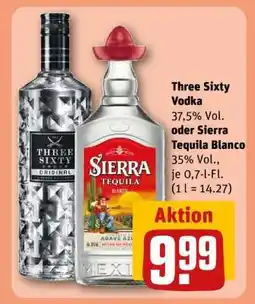 REWE Three Sixty Vodka oder Sierra Tequila Blanco Angebot