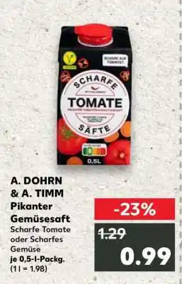 Kaufland A. DOHRN & A. TIMM Pikanter Gemüsesaft Angebot