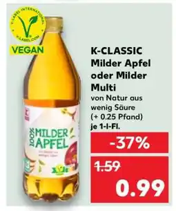Kaufland K-CLASSIC Milder Apfel oder Milder Multi Angebot