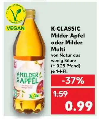 Kaufland K-CLASSIC Milder Apfel oder Milder Multi Angebot