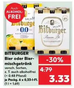 Kaufland BITBURGER Bier oder Biermischgetränk Angebot
