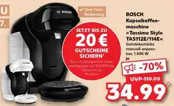 Kaufland BOSCH Kapselkaffeemaschine Tassimo Style TAS112E/114E Angebot