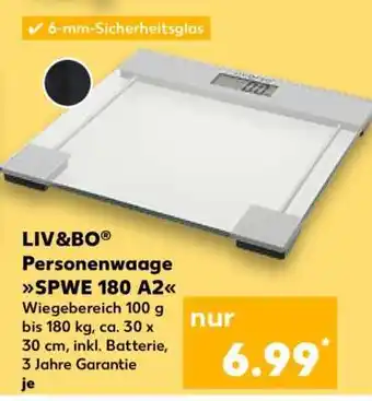 Kaufland LIV&BO Personenwaage SPWE 180 A2 Angebot